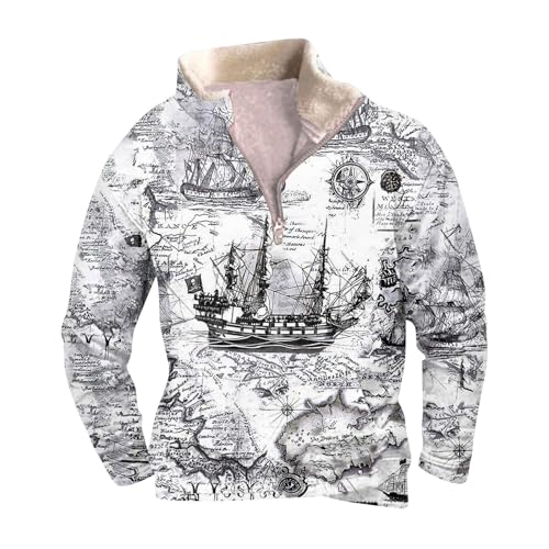 KONG JIMFAN Sweatjacke Herren Lange Ärmel Hoodie Langarm Pullover Für Herren Jumper Zip Hoodei Herren Hoodie Kapuzenpullover - 3D-Gedrucktes Pullover-Langarmoberteil(Dark Gray,L) von KONG JIMFAN