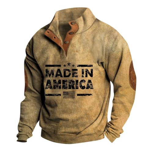 KONG JIMFAN Sweatjacke Herren Mit Kapuze Mit Kordel Hoodies Für Männer Ethnischer Druck Winter Hoodie Pullover Kapuzen Pullover Für Paare Herren Sweatshirt Pullover Herren(4-Khaki,M) von KONG JIMFAN