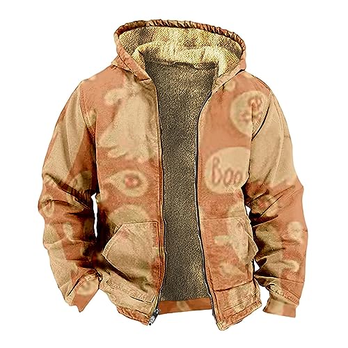 KONG JIMFAN Sweatjacke Herren Tanktops Männer Motorrad Pulli Mit Protektoren Baseball Jacke Übergangsjacken Männer Wanderjacke Herren Jacke Y2k Sweatshirt Herren Zipper Jacke Winter(Khaki,L) von KONG JIMFAN
