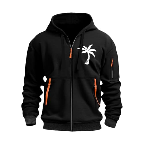 KONG JIMFAN Sweatjacke Herren Weihnachtspullover Pullover Ohne Kapuze Hoodies Winterpullover Oversized Hoodie Herren(#G Black,3XL) von KONG JIMFAN