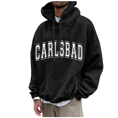 KONG JIMFAN Sweatjackes Herren Personalisierte Geschenke Männer Pullover Druck Männer Langarm Sweatjackes Herren Hoodies Pullover Kapuzenpullover Übergroße Hoodie Sweatshirt Pullover(Black,6XL) von KONG JIMFAN