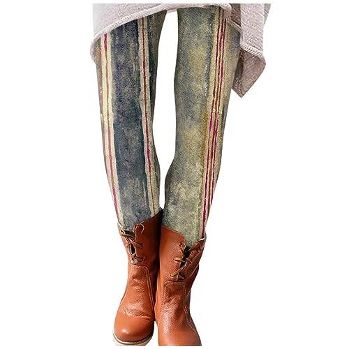 KONG JIMFAN Thermo Legging Damen Heatsy Hamburg Hose Hautfarbene Strumpfhose Damen Leggins Thermo Pyjamahose Kariert Damen Strumpfhose Große Größen Leggings Für Frauen(#3 Gray,M) von KONG JIMFAN