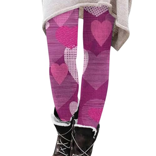 KONG JIMFAN Thermo Legging Damen Skihose Gefüttert Strumpfhosen Protektorenhose Winter Schlafanzug Warm Shape Unterhose Leggings Winter (#3 Purple Pink, L) von KONG JIMFAN