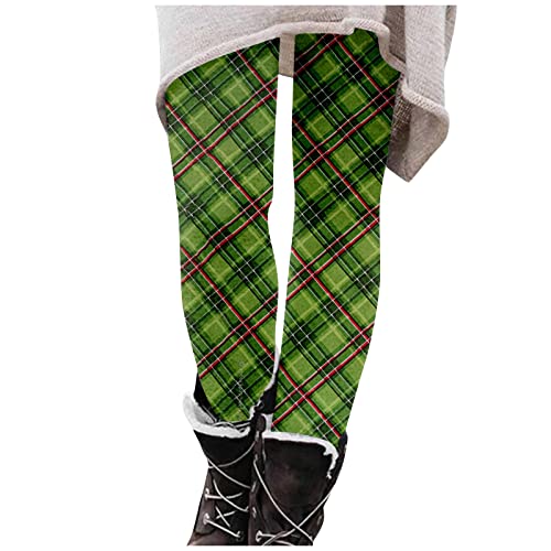 KONG JIMFAN Thermo Strumpfhose Damen Hosen Winter Leggings Gefüttert Damen Hautfarben Strumpfhosen Winter Plüschleggins Damen Winterkleidung Damen Thermo Unterhemd(#5 Fluorescent Green,XXL) von KONG JIMFAN