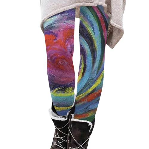 KONG JIMFAN Thermoleggins Jogginghose Damen Lang Low Waist Leggings Thermostrumpfhose Braune Strumpfhose Winter Gadgets Winter Pants Women Fleece Leggings (#1 Multicolor,L) von KONG JIMFAN