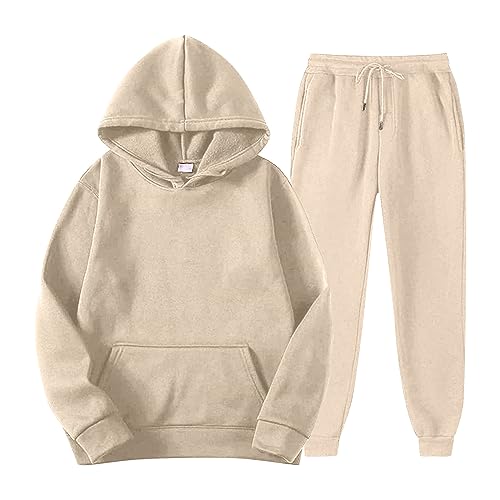 KONG JIMFAN Trainingsanzug Herren Jogginganzug Herren 2-Teiliges Set Trainingsanzüge Tracksuit Mit Reißverschlüssen Tasche Freizeitanzug Hose Sweatanzug Trainingshose Herren(#A Khaki,M) von KONG JIMFAN