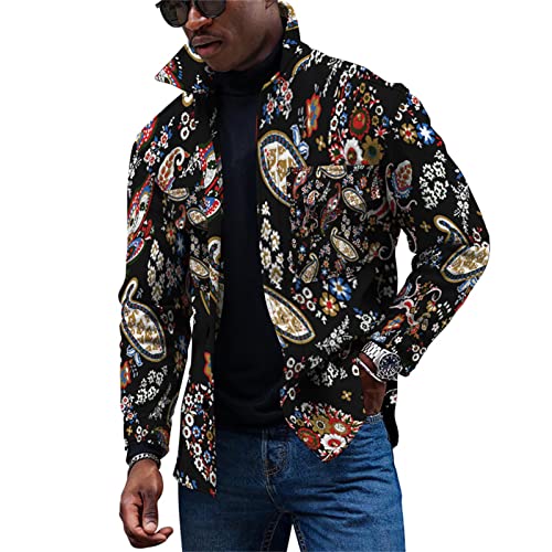 KONG JIMFAN Ünne Jacke Herren Fleecejacke Schwarzes Hemd Herren Herren Jacken Kapuzenpullover Pullover Herren Herren Übergangsjacke Daunenjacke Rüschenhemd Herren Vintage Winterjacke(Navy,XL) von KONG JIMFAN