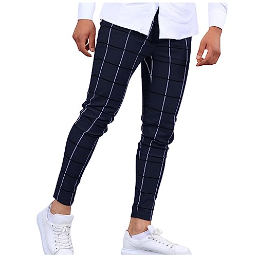 KONG JIMFAN Wanderhose Herren Joggen Jogginghose Leicht Sport Hose Herren Track Pants Vintage Jogginghose Herren Slim Fit S-Hose Jogginghose Mit Kordelzug Men Swratpants(Dunkelblau,L) von KONG JIMFAN