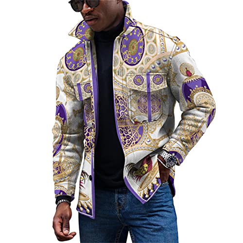 KONG JIMFAN Winter Jacket Men Cordjacke Businesshemden Herren Jacken Herren Weihnachtspulli Freizeithemden Für Herren Übergangsjacke Herren Winterjacke Grün Holzfällerhemd Skijacke(Orange,XXL) von KONG JIMFAN