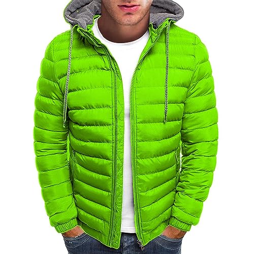 KONG JIMFAN Winterjacke Herren Baseball Jacke Waterproof Jacket Men Regenjacke Faltbar Pjs Jacke Dünne Strickjacke Hoodie Zipper Herren Hunting Jacket for Man Ajour Strickjacke(Grün,L) von KONG JIMFAN