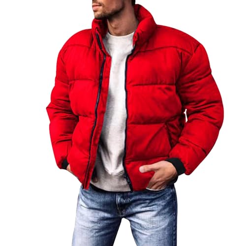 KONG JIMFAN Winterjacke Herren Sixpack Shirt Regenponcho Herren Fahrrad Motorradjacke Herren Leder Rains Regenjacke Skijacke Herren Y2k Tshirt Baseball Trikot Herren Lange Jacke Herren(Rot,L) von KONG JIMFAN