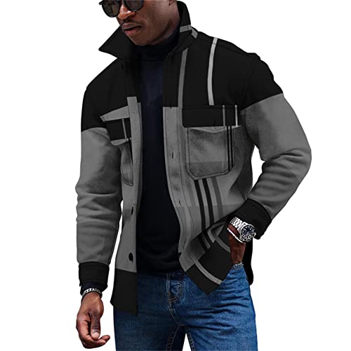 KONG JIMFAN Winterjacke Herren Sweatshirt Jacke Pulli Über Hemd Winter Jacket Men Winterjacke Herren Pullover Jacke Herren Fahrradjacke Herren Herren Hemden Langarm Bonbon Jacke(Kaffee,XL) von KONG JIMFAN