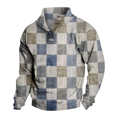 Herren Pullover Stehkragen Sweatshirts Pullis Drucken Sport Tshirts Tops Komfortabel Y2k Hoodie Langarmshirts Für Herren Wärme Sweaters Passform Unterhemden Oberteils Sweatjacke(1-Mint Green,XL) von KONG JIMFAN