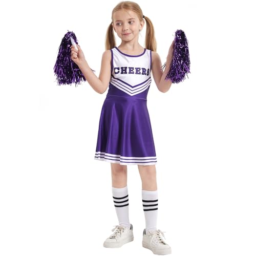 Meine Bestellungen Anzeigen Cheerleader Kostüm Damen Pantomime Kostüm Cheerleader Kostüm Herren Kostüm Damen Reh Kostüm Damen Cheerleader Cheerleader Kostüm Kinder Schwarz(#Kinder Purple,150) von KONG JIMFAN
