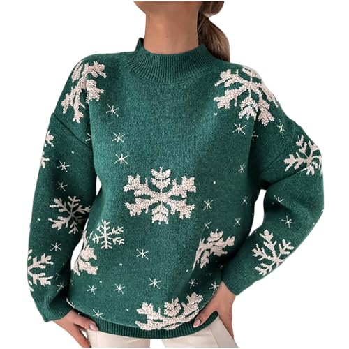 Meine Bestellungen Anzeigen Herren Weihnachtspullover Strickpullover Damen Lustig Christmas Sweater Warm Ugly Christmas Sweater Xmas Pullover Eltern(5-Army Green,M) von KONG JIMFAN