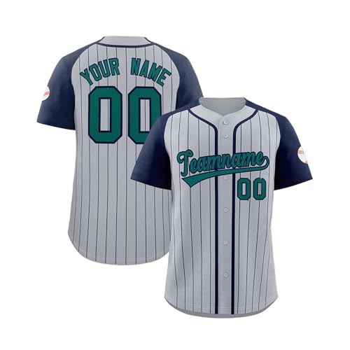KONG JIMFAN Personalisiertes American Baseball Trikot,Teamtrikot Für Erwachsene Und Kinder Unisex Baseball Shirt Individuell Bedruckt Namen Nummer & Logo,Sportliche Kleidung Baseball Shirt(14) von KONG JIMFAN