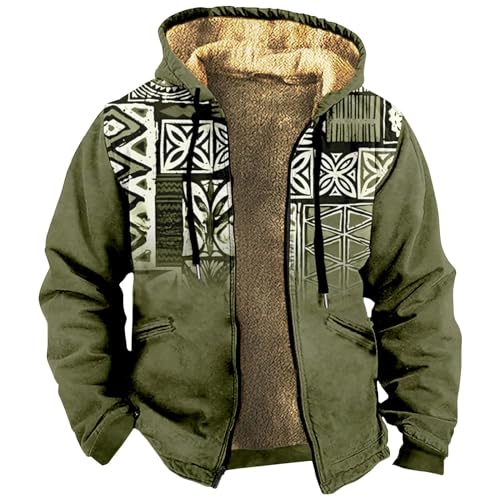 Regenjacke Herren Regenjacke Im Beutel Half Zip Up Sweater Swetchert Jacke Herren Pullover Jacke Pullover & Strickjacken Für Herren Tshirt Weiß Zipper Hoodie Hemdjacke Herren(Army Green,XXL) von KONG JIMFAN
