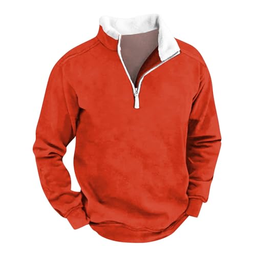 Unterhemd Men Pullover+herren+mit+reißverschluss Herrenhoodis Weihnachten Pullover Herren Poloshirt Poloshirts Langarm Bunte KapuzenPullover Gr. 92 Mens Mit Kapuze Sweatshirts(Vermilion,XL) von KONG JIMFAN