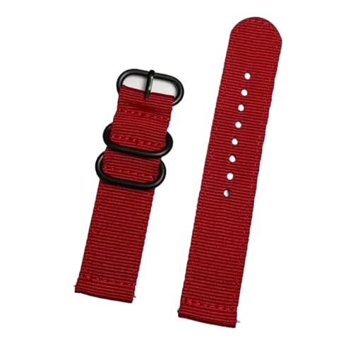 KONGNY 18mm 20mm 22mm 24mm Uhrenarmbänder aus Nylongewebe, Sportarmband, Rot, 20mm von KONGNY