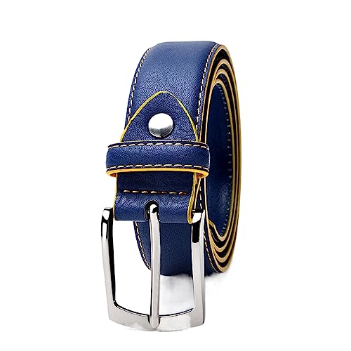 KONGNY Lederstift Schnalle Gürtel Casual Herren Jeansgürtel, Blau, 100cm von KONGNY