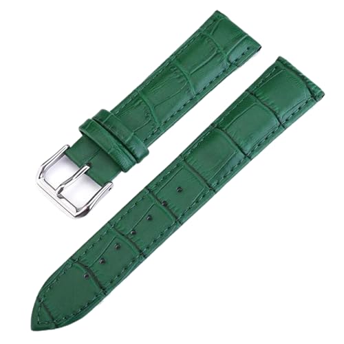 KONGNY Uhrenarmband, Gürtel, Damenuhrenarmbänder, echtes Lederarmband, Uhrenarmband, 10–24mm, Grün, 14mm von KONGNY