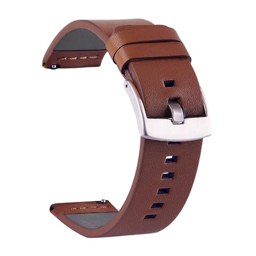 KONGNY Uhrenarmband aus echtem Leder, 18, 20, 22, 24mm, Smartwatch-Armband, Uhren-Ersatzarmband, Silberschnalle braun, 24mm KONGNY Uhrenarmband aus echtem Leder, 18, 20, 22, 24mm, Smartwatch-Armband, Uhren-Ersatzarmband, Silberschnalle braun, 24mm von KONGNY