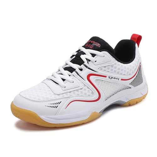 KONJACLY Badminton Schuhe Für Männer Frauen Leichte Pickleball Walking Tennis Trainer Casual Volleyball Fitness Sport Sneaker,Rot,39 EU von KONJACLY