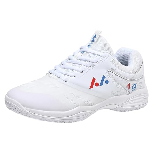 KONJACLY Badminton Tennisschuhe Für Herren Frauen Jugend Hallenplatz Trainingsschuhe Anti-Rutsch Racketball Squash Volleyball Schuhe,Weiß,38 EU von KONJACLY