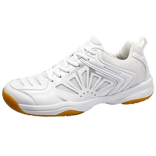 KONJACLY Herren Badminton Schuhe Casual Squash Badminton Schuh rutschfeste Sportschuhe Turnschuhe Für Tennis Volleyball,Weiß,37 EU von KONJACLY