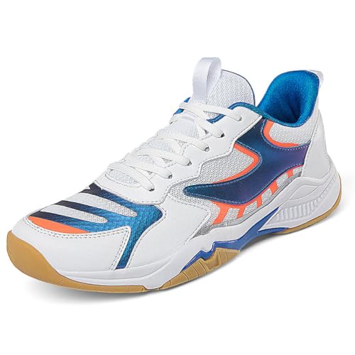 KONJACLY Herren Badminton Turnschuhe rutschfeste Tennis Sportschuhe Bequeme Badminton Squash Trainingsschuhe,Blau,41 EU von KONJACLY