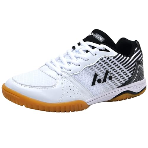 KONJACLY Herren Jugend Badminton Sportschuhe Atmungsaktive Walking Tennis Trainer Casual Pickleball Athletic Fitness Schuhe,Schwarz,37 EU von KONJACLY