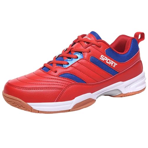 KONJACLY Herren Turnschuhe Leichte Outdoor Tennis Pickleball Sportschuhe Leichte Atmungsaktive Badminton Athletic Gym Sneakers,Rot,44 EU von KONJACLY