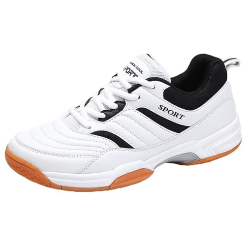 KONJACLY Herren Turnschuhe Leichte Outdoor Tennis Pickleball Sportschuhe Leichte Atmungsaktive Badminton Athletic Gym Sneakers,Weiß,42 EU von KONJACLY