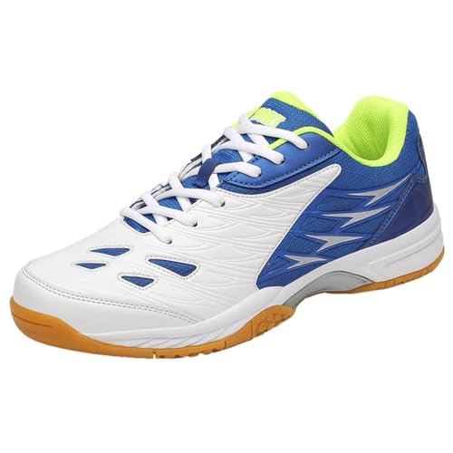 KONJACLY Herren Volleyballschuhe Bequeme Casual Pickleball Platzschuhe Atmungsaktive Mesh Workout Sportschuhe Große Größe,Blau,44 EU von KONJACLY