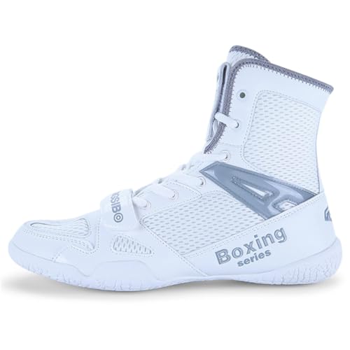 KONJACLY Herren Wrestling Trainer Freizeit Unisex Boxturnschuhe Mesh Atmungsaktive Sparringsschuhe Atmungsaktive Fitness Wettkampfschuhe,Grau,34 EU von KONJACLY