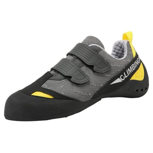 KONJACLY Kletterschuhe Für Männer, Frauen, Anfänger Indoor-Kletterschuhe Leichte rutschfeste Boulderschuhe Für Jugendliche Und Kinder,Grau,34 EU von KONJACLY