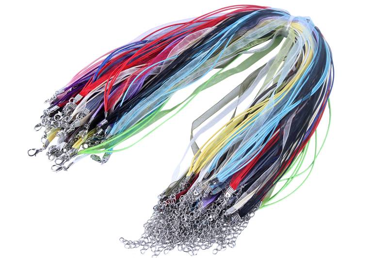 Halskette Kordel Mit Karabinerverschluss Für Anhänger, Layered Multi-strands Voile Organza Band Die Schmuckherstellung Halskette Kordel Mit Karabinerverschluss Für Anhänger, Layered Multi-strands Voile Organza Band Die Schmuckherstellung von KONMAY