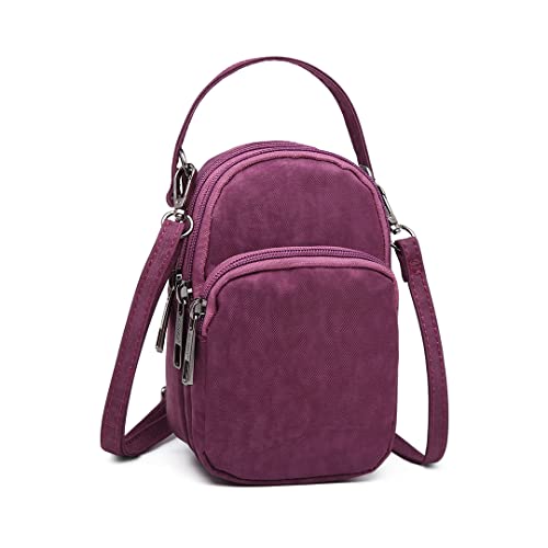 Crossbody Handytasche für Damen, Nylon Damen Geldbörse Portemonnaie Handy Umhängetasche Kleine Reise Handtasche für Arbeit Fitnessstudio Laufen Sport Einkaufen von KONO