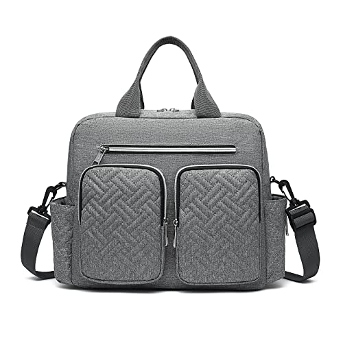 KONO Baby-Wickeltasche, stilvoll, für Mama und Papa, wandelbare Reisetasche mit isolierten Taschen(Grau) von KONO