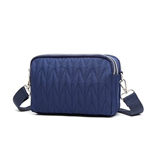 KONO Crossbody-Taschen für Damen, mehrere Taschen, Schultertaschen, Damen, Crossbody-Tasche, Handtasche mit verstellbarem breitem Riemen (Navy) von KONO