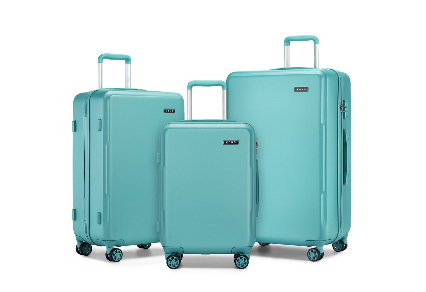 KONO Handgepäck-Trolley Koffer, PC + ABS Hartschale, TSA-Schloss, Doppel-Spinnräder von KONO