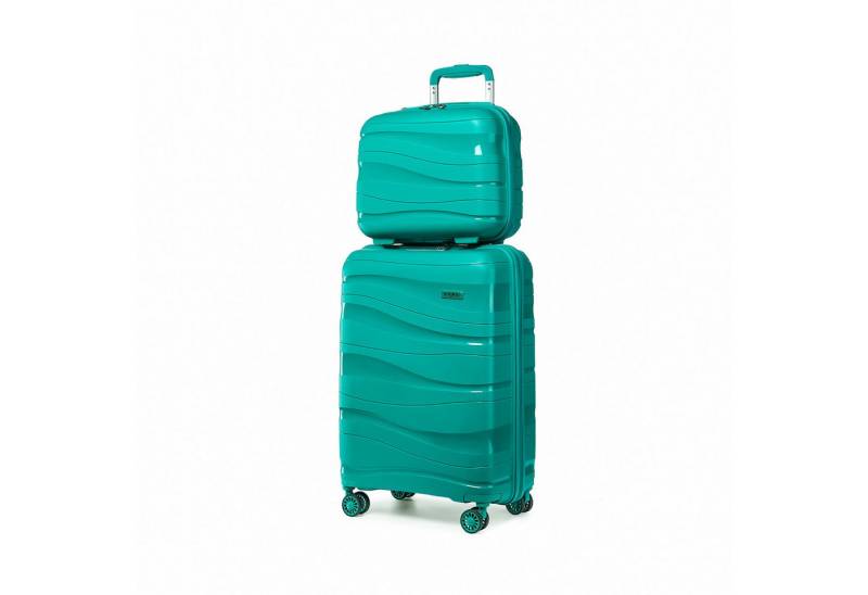 KONO Handgepäck-Trolley Leicht Hartschalenkoffer Reisekoffer mit 4 Rollen und TSA Schloss von KONO