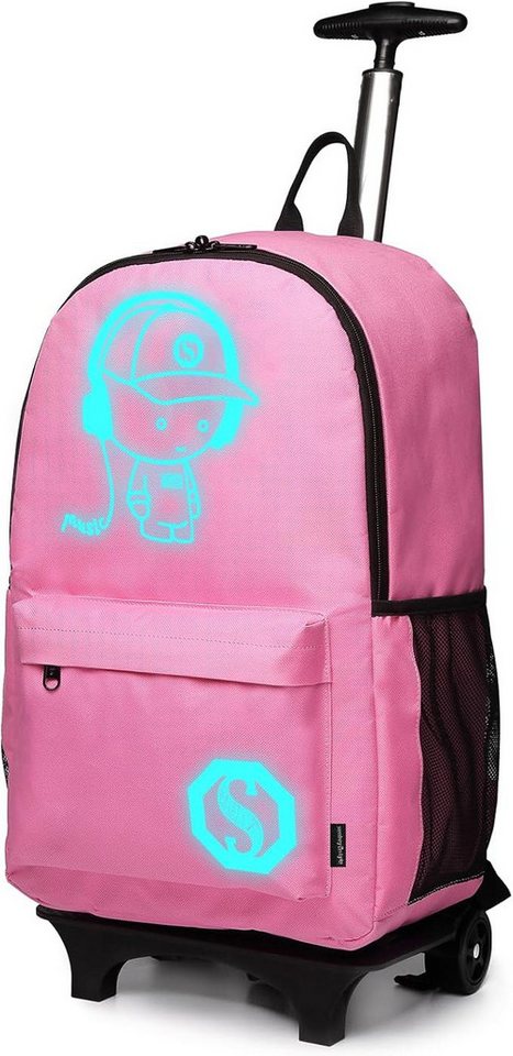 KONO Handgepäck-Trolley Rucksack Tasche mit Rollen Business Trolley Reisetasche für Polyester von KONO