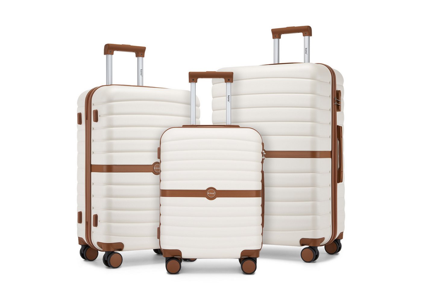 KONO Handgepäckkoffer Koffer Trolley ABS+PC Hartschalenkoffer mit TSA-Schloss von KONO