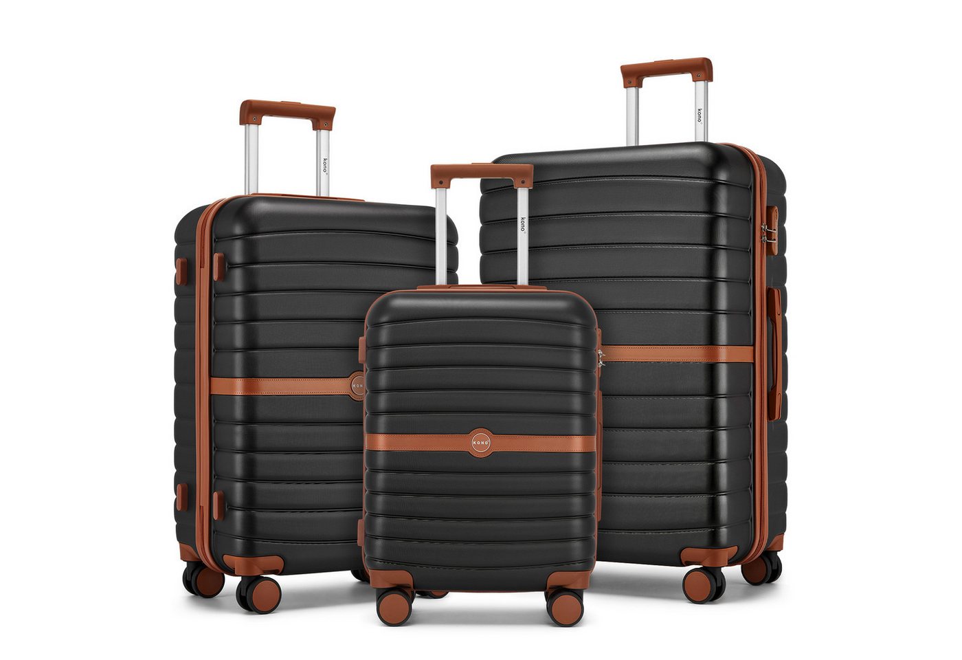 KONO Handgepäckkoffer Koffer Trolley ABS+PC Hartschalenkoffer mit TSA-Schloss von KONO