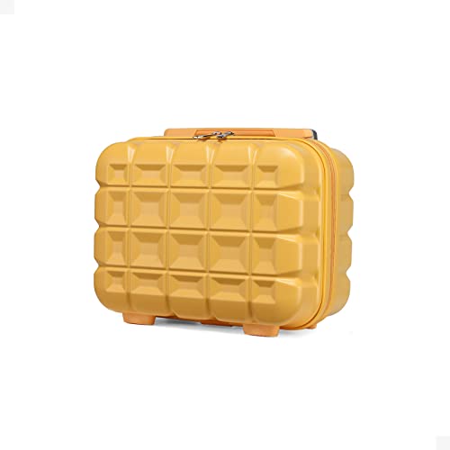 KONO Hartschale Kosmetikkoffer Beautycase Klein Beauty Case Hartschale ABS Handgepäck Gepäck-Sets für Damen und Herren, 30x21x16cm (Kosmetikkoffer, Gelb) von KONO