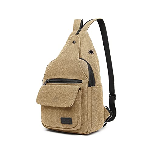 KONO Herren Eq2028 Ki Rucksack Crossbody Umhängetasche, Khaki von KONO