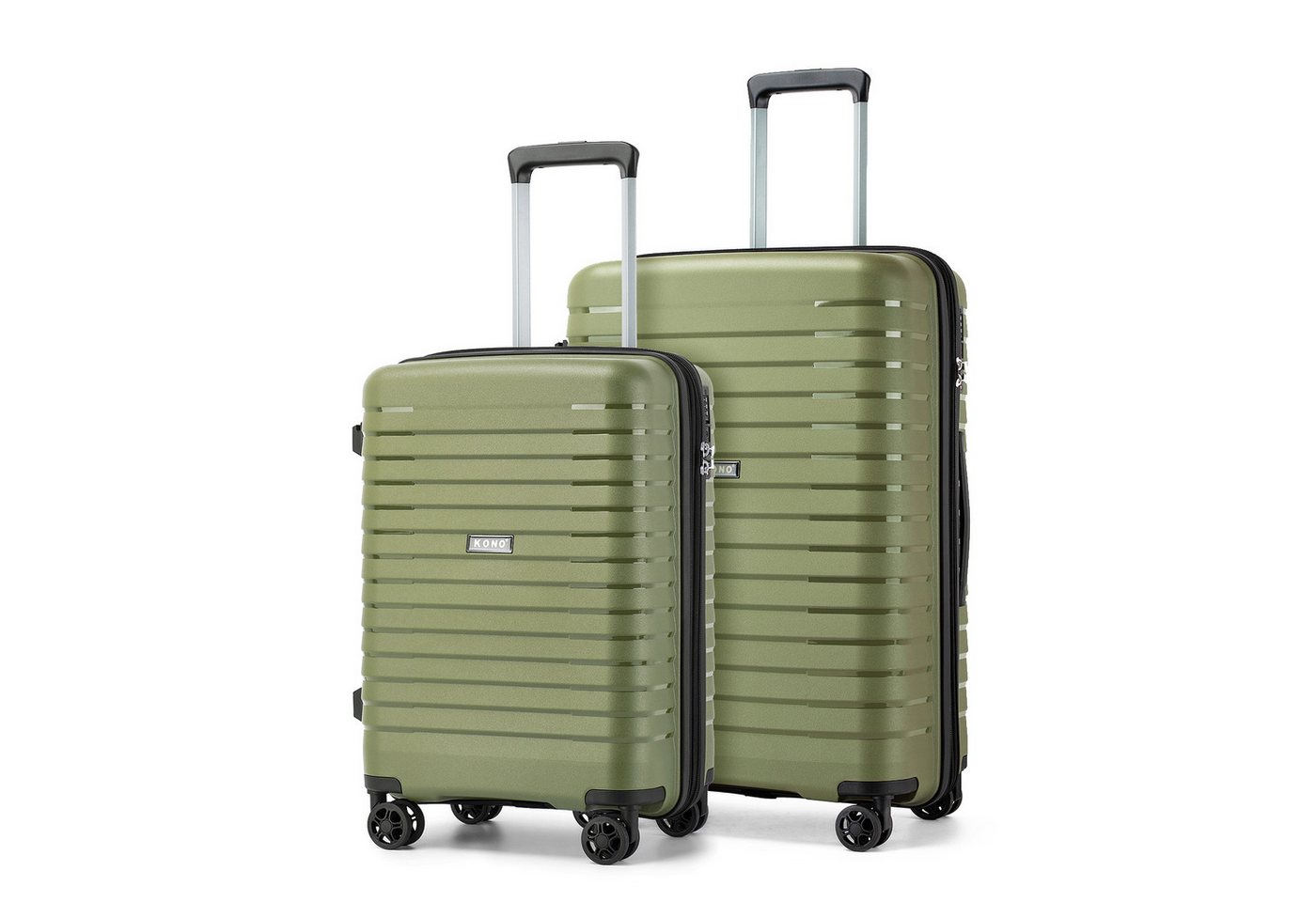 KONO Koffer Hardschale-Kabinentrolley aus Kratzfestem PP mit Becherhalter von KONO