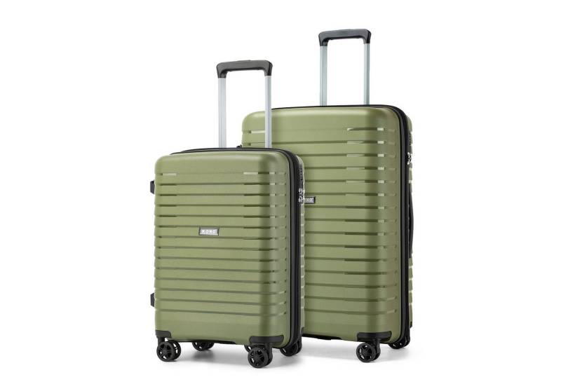 KONO Koffer Hardschale-Kabinentrolley aus Kratzfestem PP mit Becherhalter von KONO