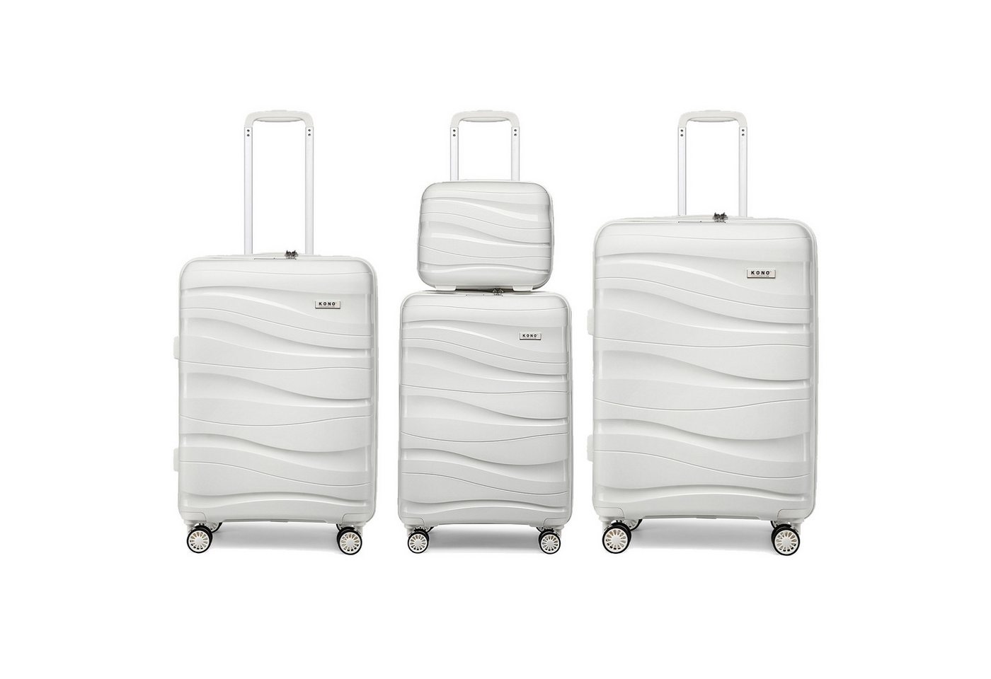 KONO Kofferset 4-teiliges Reisekoffer-Set mit Beautycase, (4 tlg) von KONO